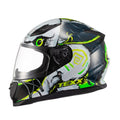 Capacete Fechado Hawk Scream Verde Azul - TEXX