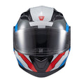 Capacete escamot Gladiator V3 Reisen Azul Vermelho Branco - TEXX