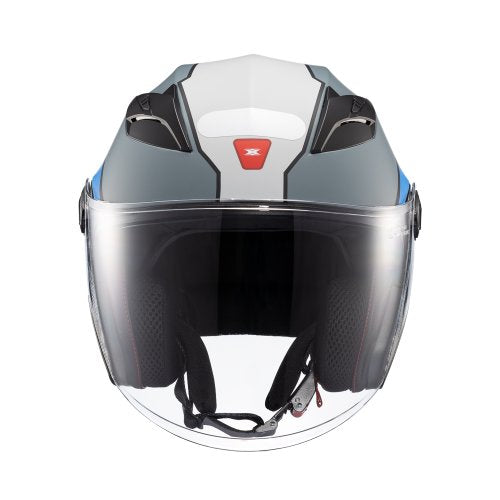 Capacete Aberto Ugello Reisen Azul Vermelho Branco - TEXX
