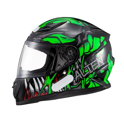 Capacete Fechado Hawk Alien Verde Preto - TEXX