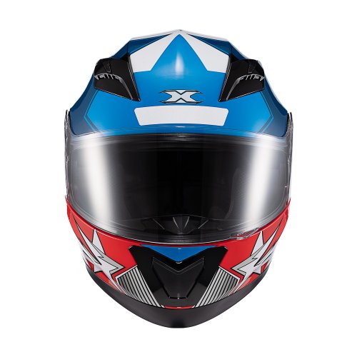 Capacete Strike Superstar Azul Vermelho Branco Bril - TEXX