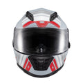 Capacete Fechado Wing Grid Chumbo Vermelho Branco - TEXX
