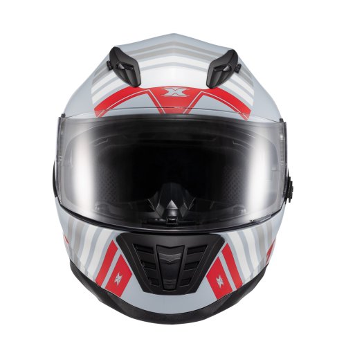 Capacete Fechado Wing Grid Chumbo Vermelho Branco - TEXX