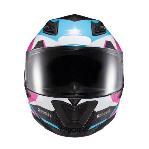 Capacete Fechado Hawk Ride Azul Rosa Branco Preto - TEXX