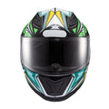 Capacete Fechado Hawk Genesis Verde Amarelo Azul - TEXX
