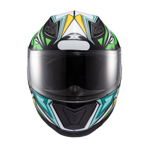 Capacete Fechado Hawk Genesis Verde Amarelo Azul - TEXX