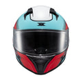 Capacete Fecha Raptor Hornet Azul Vermelho Branco Bril - TEXX
