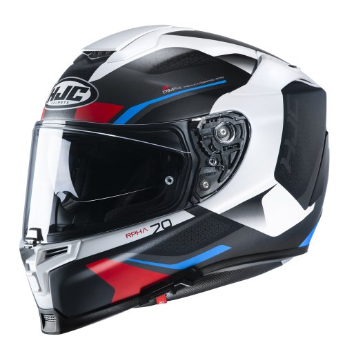 Capacete RPHA 70 Kosis Preto Branco Azul e Vermelho - HJC