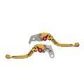Manete Super Bike com Regulagens 3/4 Dedos Escamoteável - Dobrável Dourado - MOTO X - YZF 1000 R1 (2009 a 2014)