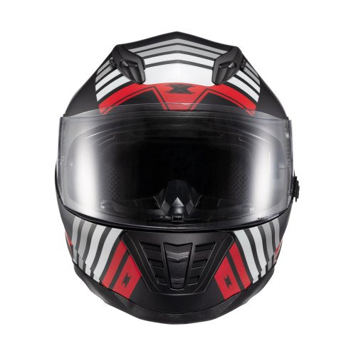 Capacete Fechado Wing Grid Preto Vermelho Branco - TEXX