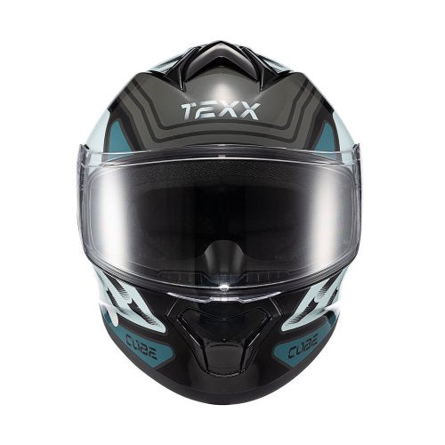 Capacete Fechado Spihe Cube Azul Verde - TEXX