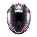 Capacete Fechado Hawk Genesis Rosa Azul Branco - TEXX