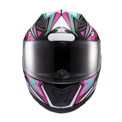 Capacete Fechado Hawk Genesis Rosa Azul Branco - TEXX