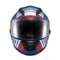 Capacete Fechado Wing Grid Azul Vermelho Branco - TEXX