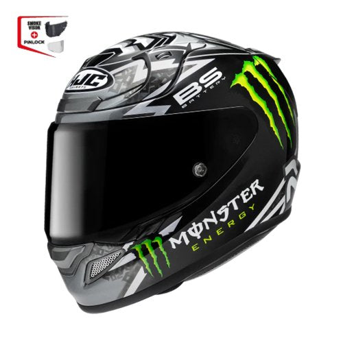 Capacete RPHA 12 Quartararo Monster Preto Branco - HJC