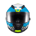 Capacete Fechado Wing Superstar Azul Verde Branco - TEXX