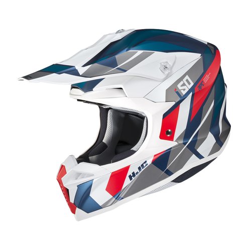 Capacete Off I50 Vanish Branco Azul e Vermelho - HJC