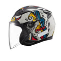 Capacete Aberto Ugello Hunger Cinza Vermelho - TEXX