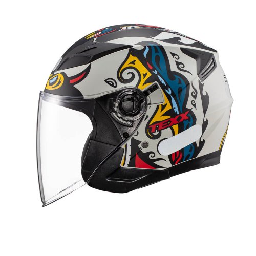Capacete Aberto Ugello Hunger Cinza Vermelho - TEXX