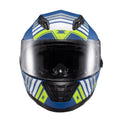 Capacete Fechado Wing Grid Azul Verde Branco - TEXX
