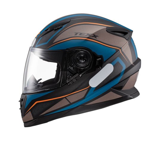 Capacete Fechado Wing Broker Azul Laranja - TEXX