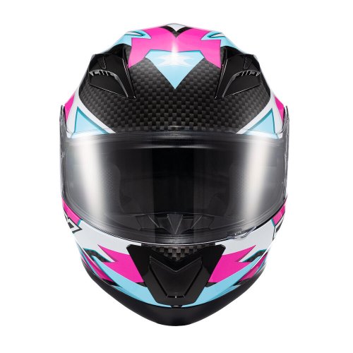 Capacete Strike Ride Azul Rosa Branco Preto Brilho - TEXX