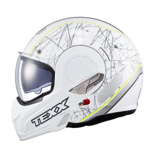 Capacete Stratos 180 Scratched Branco e Verde - TEXX