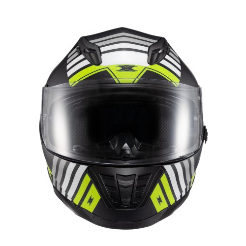 Capacete Fechado Wing Grid Preto Verde Branco - TEXX