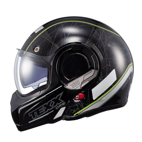 Capacete Stratos 180 Scratched Preto e Verde - TEXX