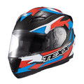 Capacete Strike Ride Azul Vermelho Branco Preto Bril - TEXX