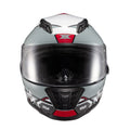 Capacete Fechado Wing Superstar Cinza Vermelho Branco - TEXX