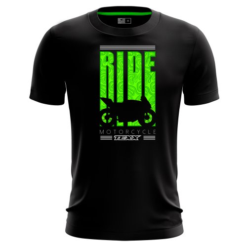 Camiseta Preto Verde Ride - TEXX