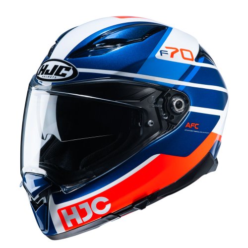 Capacete F70 Tino Azul Branco e Laranja - HJC