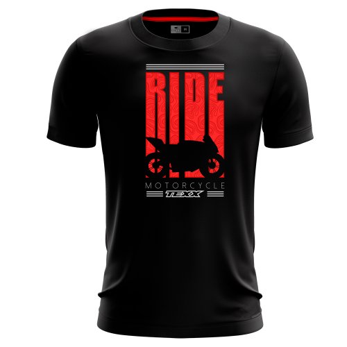 Camiseta Preto Vermelho Ride - TEXX