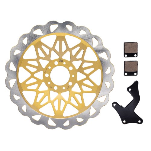 Disco com Pastilha de Freio Dianteiro 320 mm Dourado - GP7 - CG 150 (2004 a 2008)