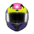 Capacete Fecha Raptor Hornet Verde Roxo Branco Rosa Bril - TEXX